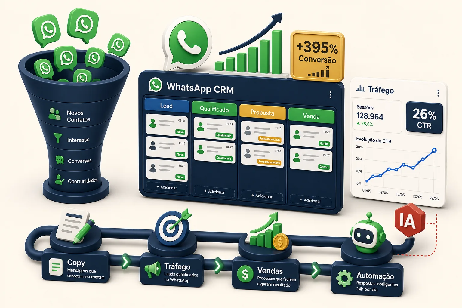 Capa do artigo: WhatsApp para Vendas: Como Usar Automação, IA e Follow-up Para Converter Mais Leads